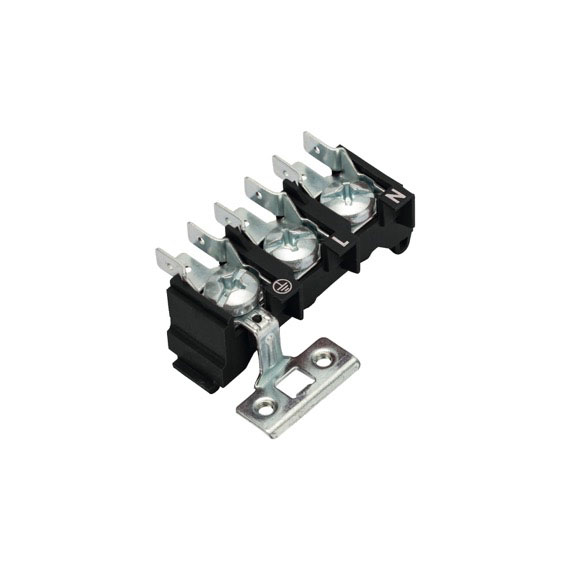 SCREW TO TAB TERMINAL BLOCK SNAP-IN WITH 2 POLES + GROUND KL120E