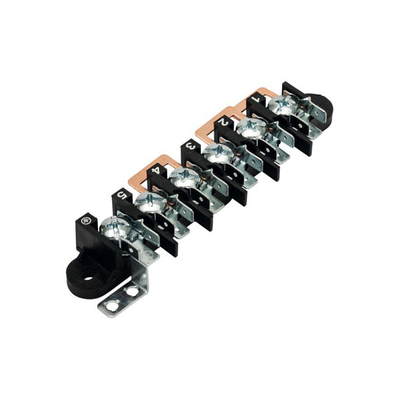 SCREW TO TAB TERMINAL BLOCK WITH 5 POLES + GROUND KL200E WITH SHUNT