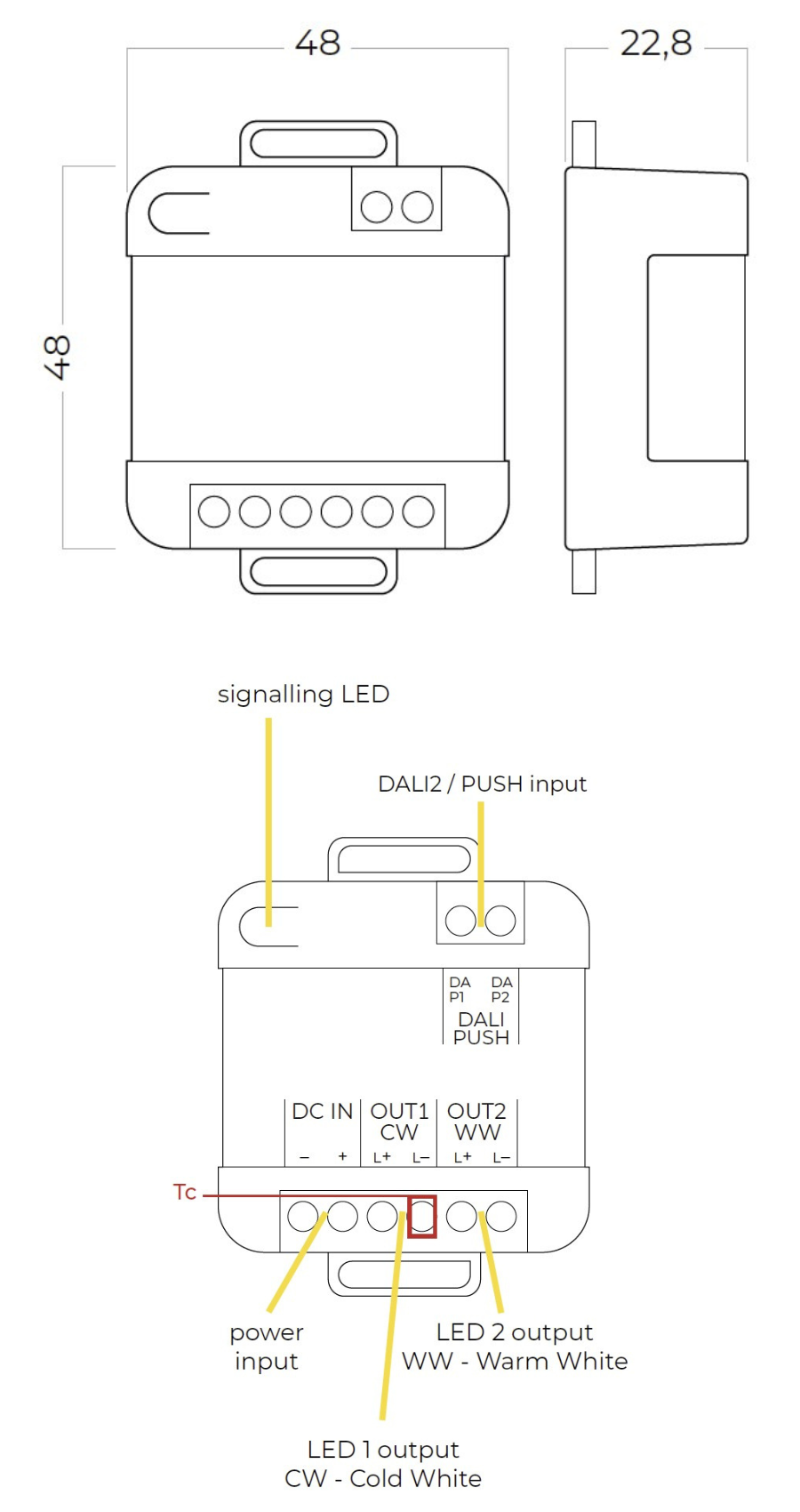 dimmer dali2 uscita pwm
